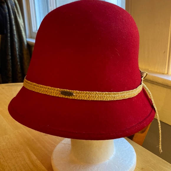 Scala bucket style hat red wool made in USA - Picture 1 of 11